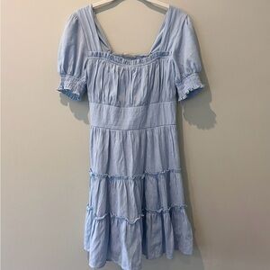 Altar'd State Sky Blue Smocked Dress
